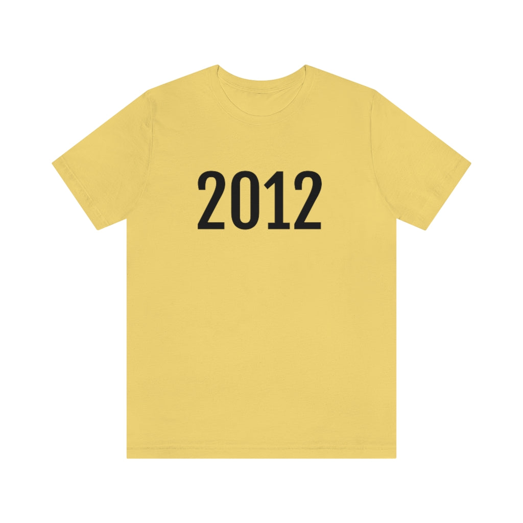 Yellow T-Shirt 2012 Numbered Tee Shirt with Numbers On Them for Numbered T-Shirt Outfit Petrova Designs