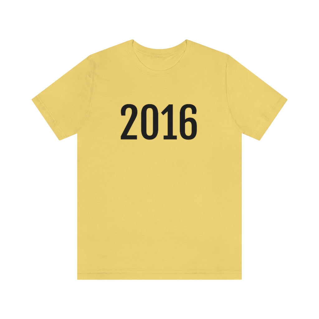 Yellow T-Shirt 2016 Numbered Tee Shirt with Numbers On Them for Numbered T-Shirt Outfit Petrova Designs