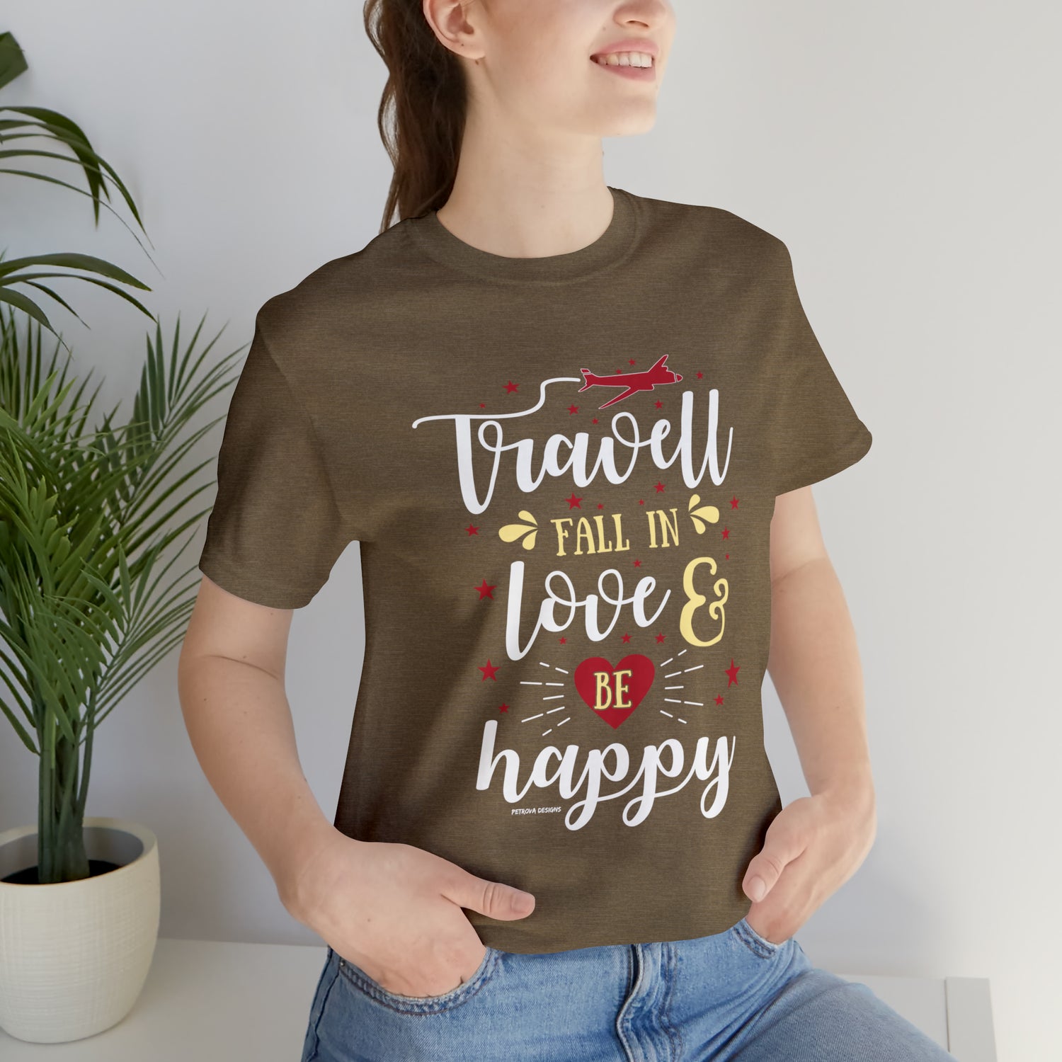 Heather Olive T-Shirt Tshirt Design Gift for Friend and Family Short Sleeved Shirt Hobby Aesthetic Petrova Designs
