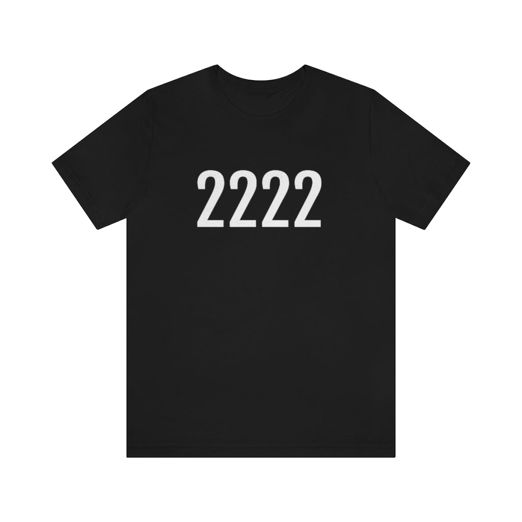 Black T-Shirt 2222 T-Shirt Angel Number Tee Shirt with Numbers On Them for Numbered Outfit Petrova Designs