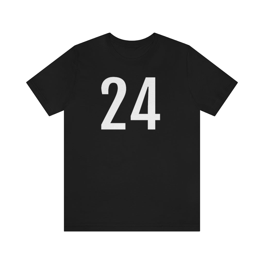 Black T-Shirt 24 Numbered Tee Shirt with Numbers On Them for Numbered T-Shirt Outfit Petrova Designs