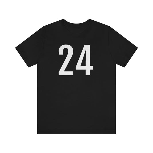 Black T-Shirt 24 Numbered Tee Shirt with Numbers On Them for Numbered T-Shirt Outfit Petrova Designs