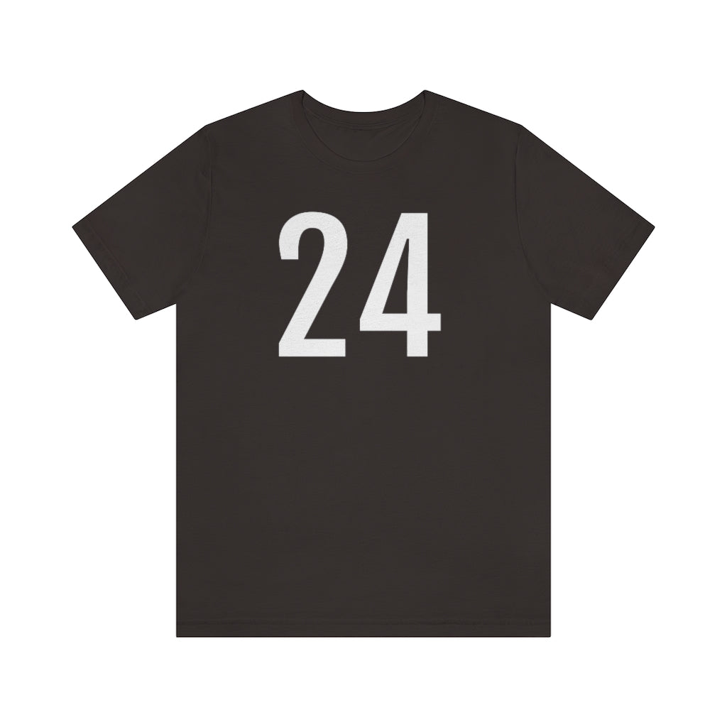 Brown T-Shirt 24 Numbered Tee Shirt with Numbers On Them for Numbered T-Shirt Outfit Petrova Designs