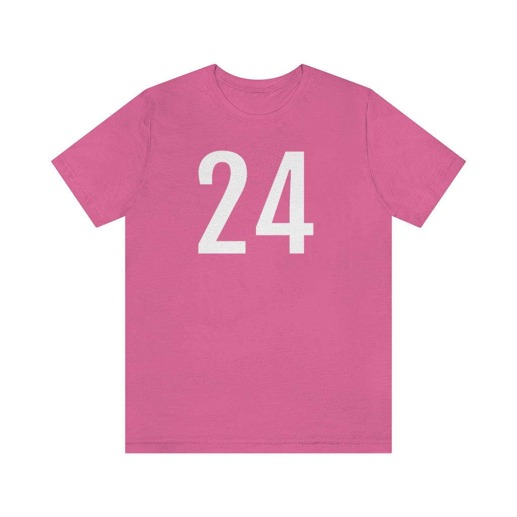 Charity Pink T-Shirt 24 Numbered Tee Shirt with Numbers On Them for Numbered T-Shirt Outfit Petrova Designs