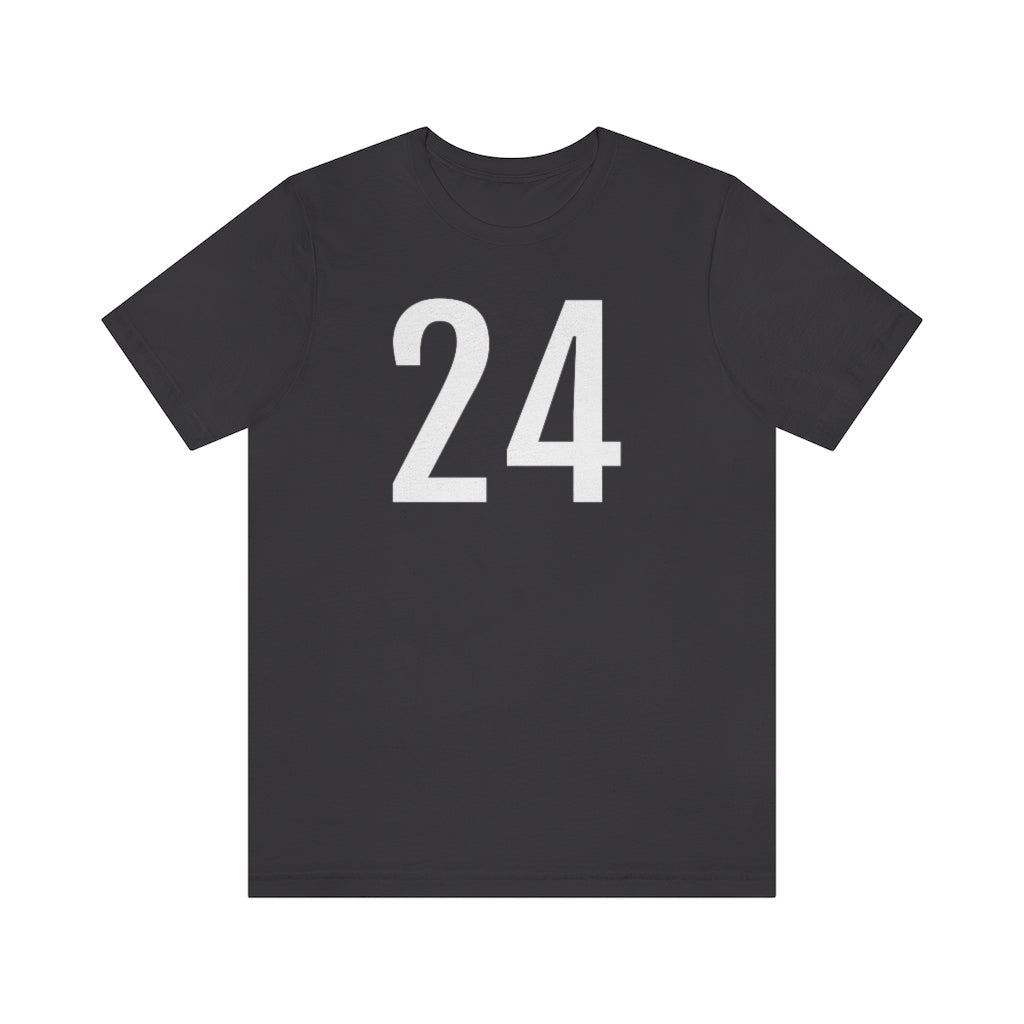 Dark Grey T-Shirt 24 Numbered Tee Shirt with Numbers On Them for Numbered T-Shirt Outfit Petrova Designs