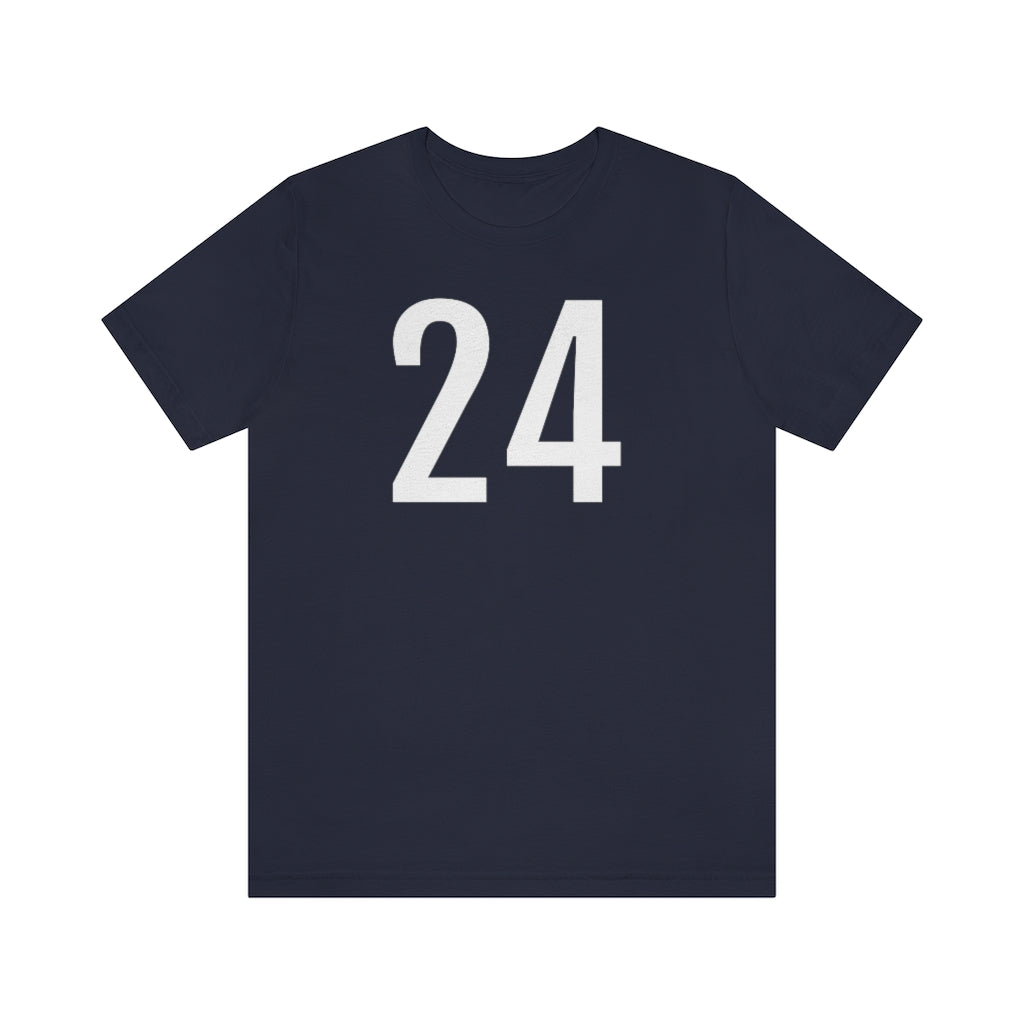 Navy T-Shirt 24 Numbered Tee Shirt with Numbers On Them for Numbered T-Shirt Outfit Petrova Designs