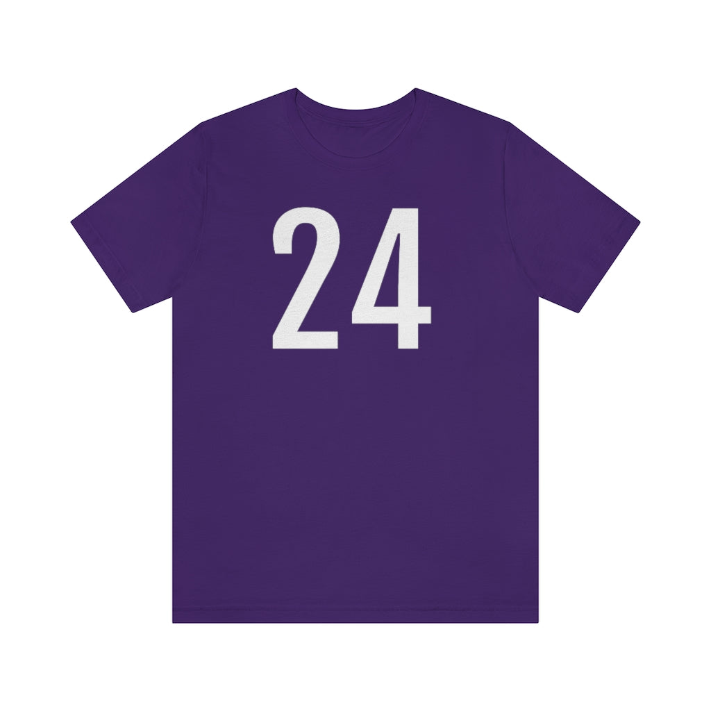 Team Purple T-Shirt 24 Numbered Tee Shirt with Numbers On Them for Numbered T-Shirt Outfit Petrova Designs