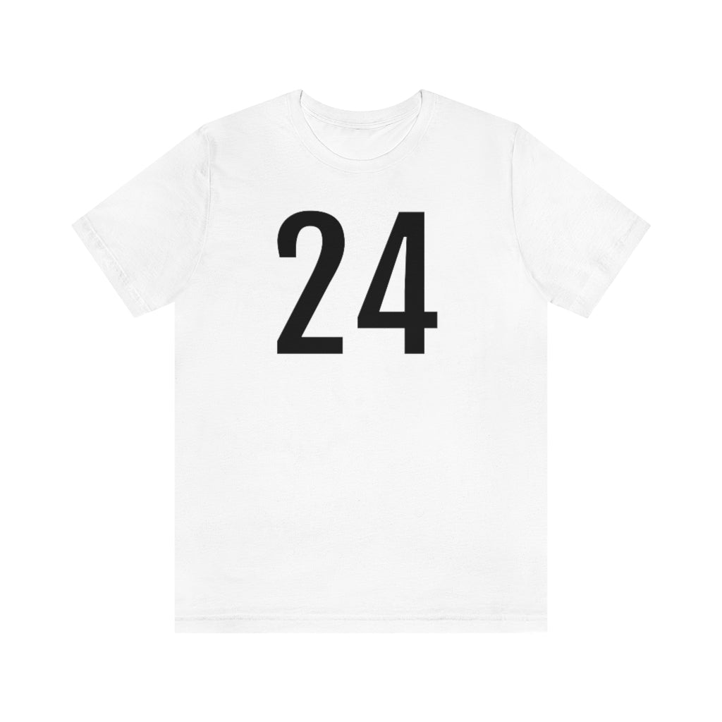 White T-Shirt 24 Numbered Tee Shirt with Numbers On Them for Numbered T-Shirt Outfit Petrova Designs