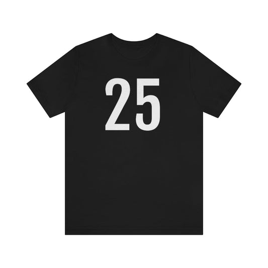 Black T-Shirt 25 Numbered Tee Shirt with Numbers On Them for Numbered T-Shirt Outfit Petrova Designs