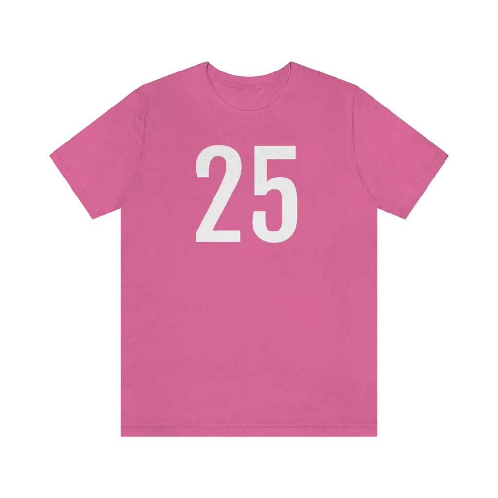 Charity Pink T-Shirt 25 Numbered Tee Shirt with Numbers On Them for Numbered T-Shirt Outfit Petrova Designs