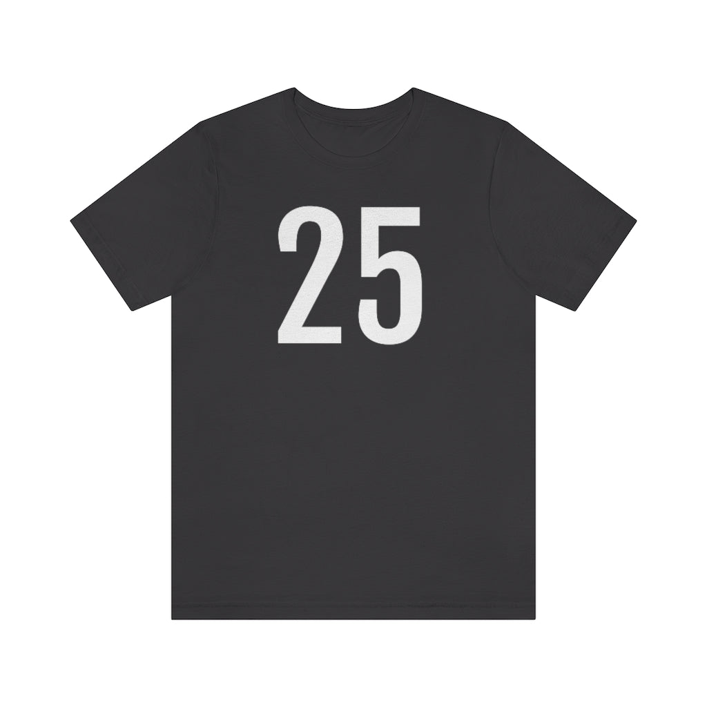 Dark Grey T-Shirt 25 Numbered Tee Shirt with Numbers On Them for Numbered T-Shirt Outfit Petrova Designs