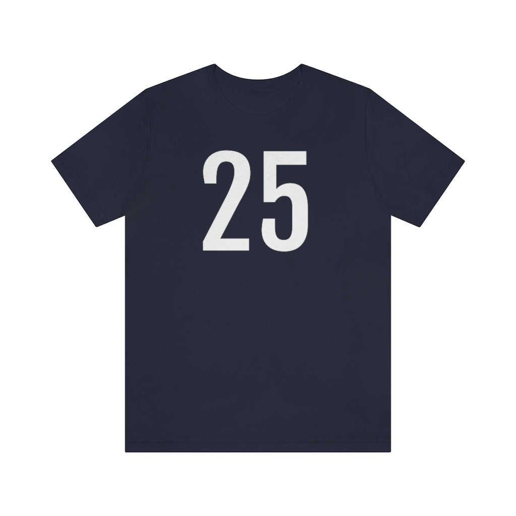 Navy T-Shirt 25 Numbered Tee Shirt with Numbers On Them for Numbered T-Shirt Outfit Petrova Designs