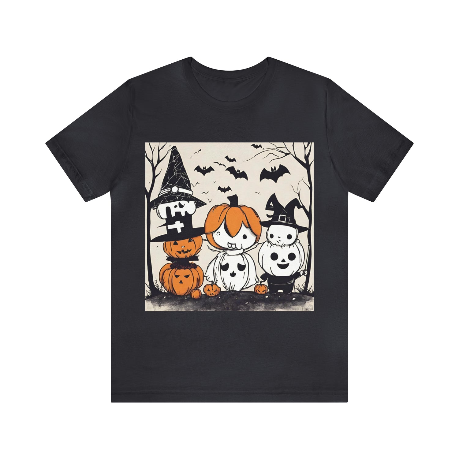 Halloween Funny Cute Pumpkins T-Shirt | Halloween Gift Ideas Dark Grey T-Shirt Petrova Designs