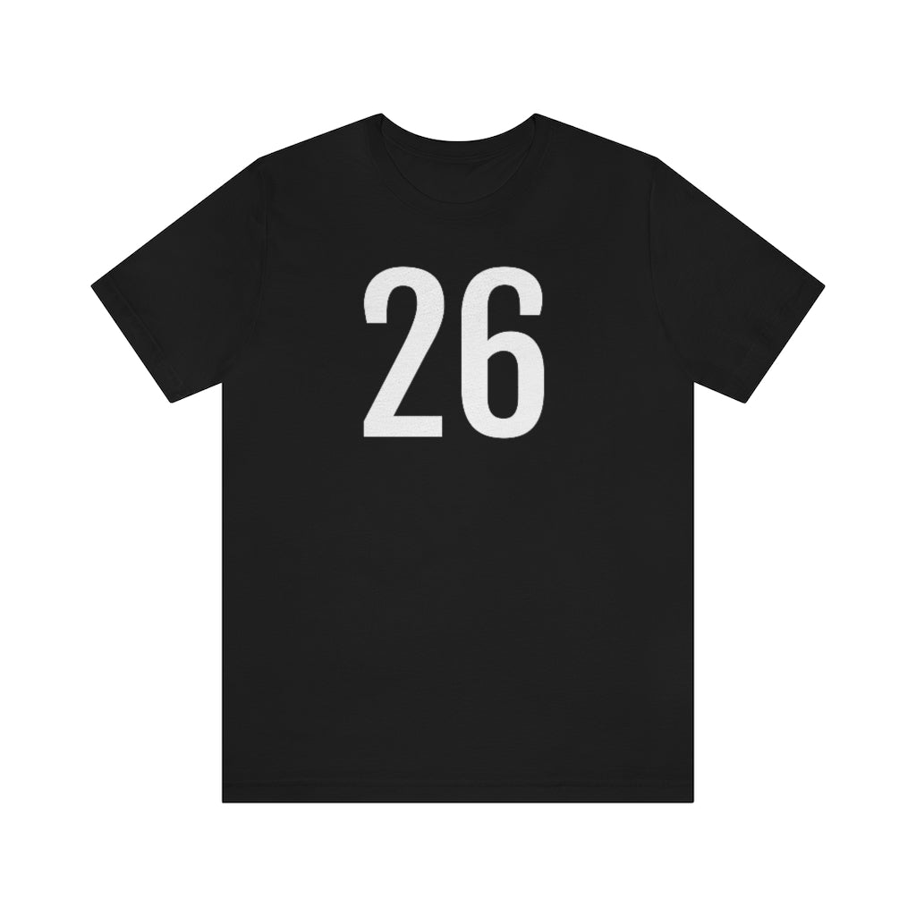 Black T-Shirt 26 Numbered T Shirt with Number On Them for Numerological Black Tshirt Outfit Petrova Designs