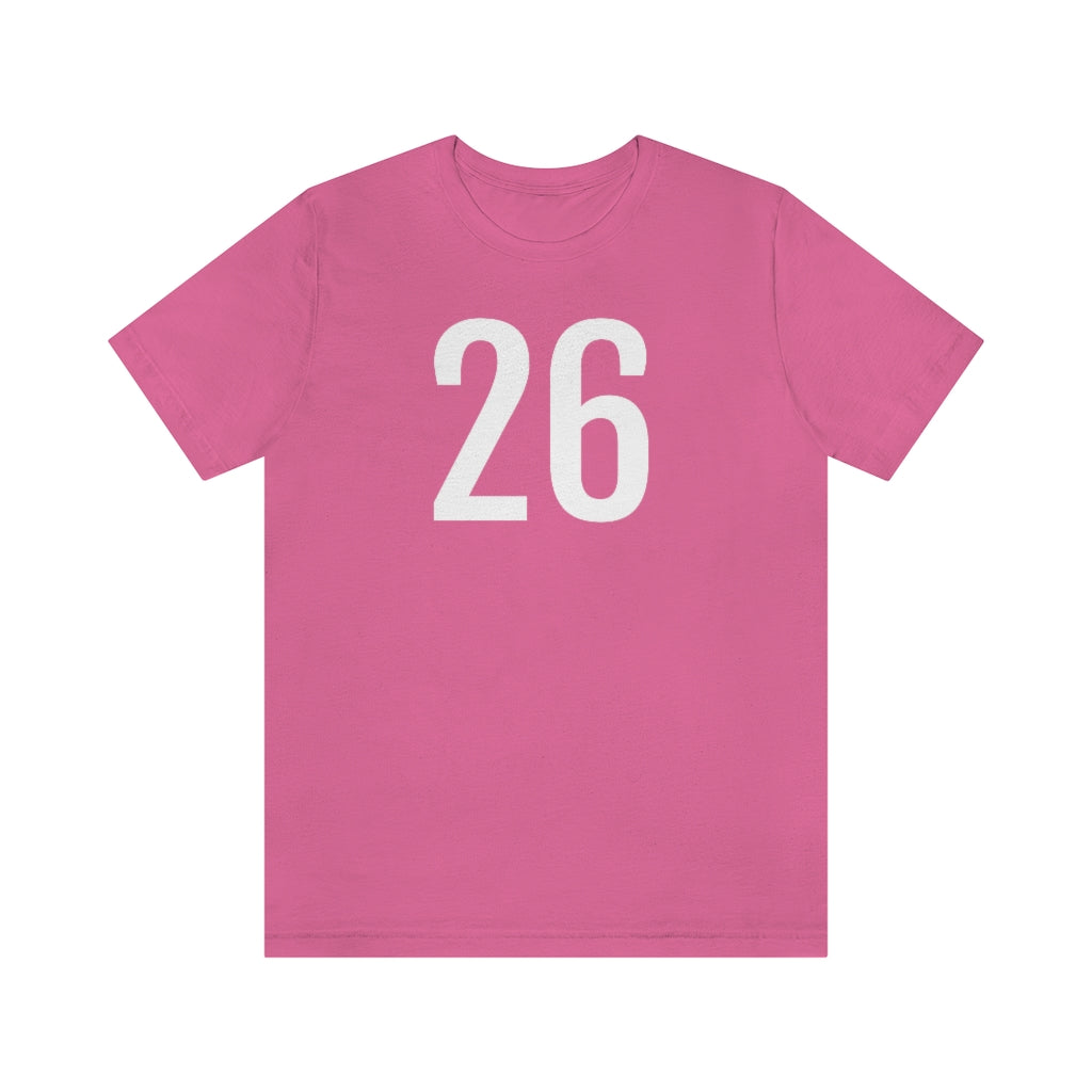 Charity Pink T-Shirt 26 Numbered T Shirt with Number On Them for Numerological Black Tshirt Outfit Petrova Designs