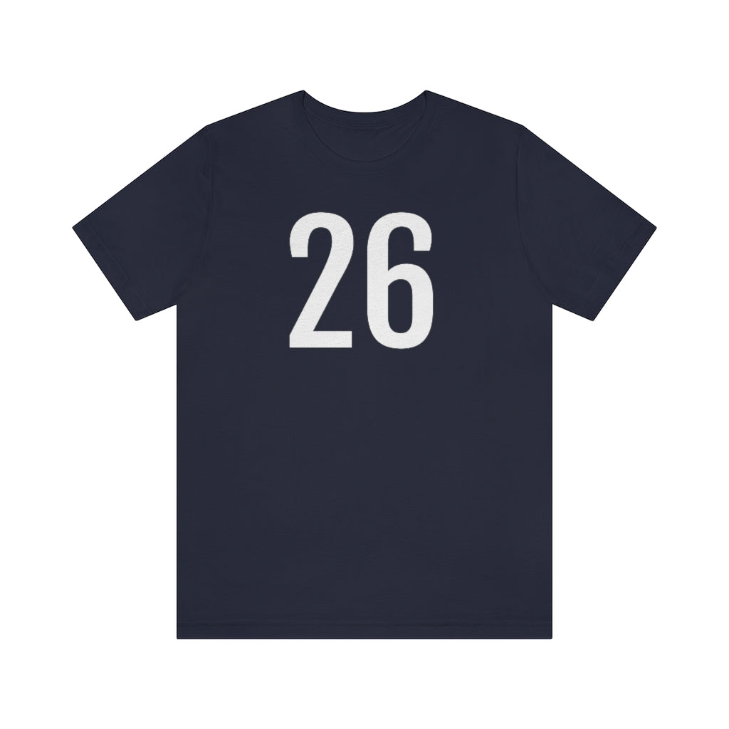 Navy T-Shirt 26 Numbered T Shirt with Number On Them for Numerological Black Tshirt Outfit Petrova Designs