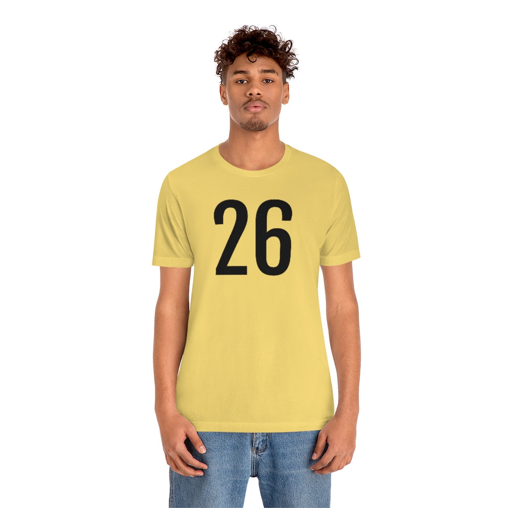 T-Shirt 26 Numbered T Shirt with Number On Them for Numerological Black Tshirt Outfit Petrova Designs