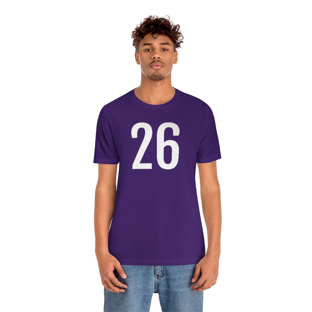 T-Shirt 26 Numbered T Shirt with Number On Them for Numerological Black Tshirt Outfit Petrova Designs