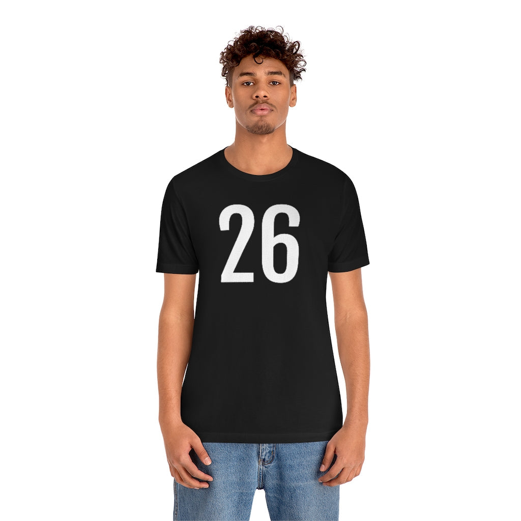 T-Shirt 26 Numbered T Shirt with Number On Them for Numerological Black Tshirt Outfit Petrova Designs