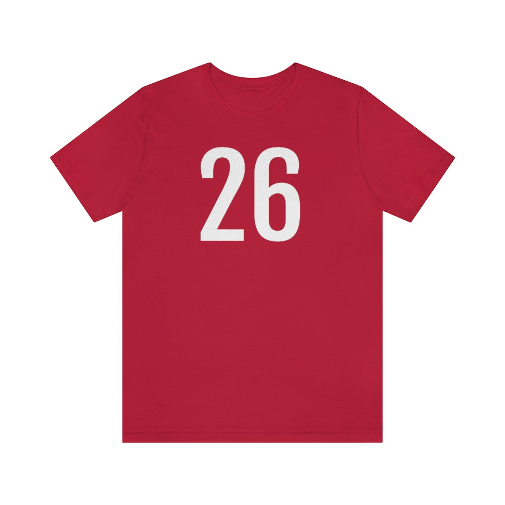 Red T-Shirt 26 Numbered T Shirt with Number On Them for Numerological Black Tshirt Outfit Petrova Designs