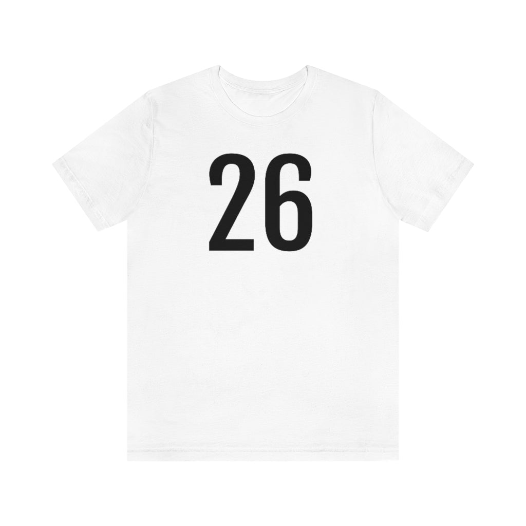 White T-Shirt 26 Numbered T Shirt with Number On Them for Numerological Black Tshirt Outfit Petrova Designs