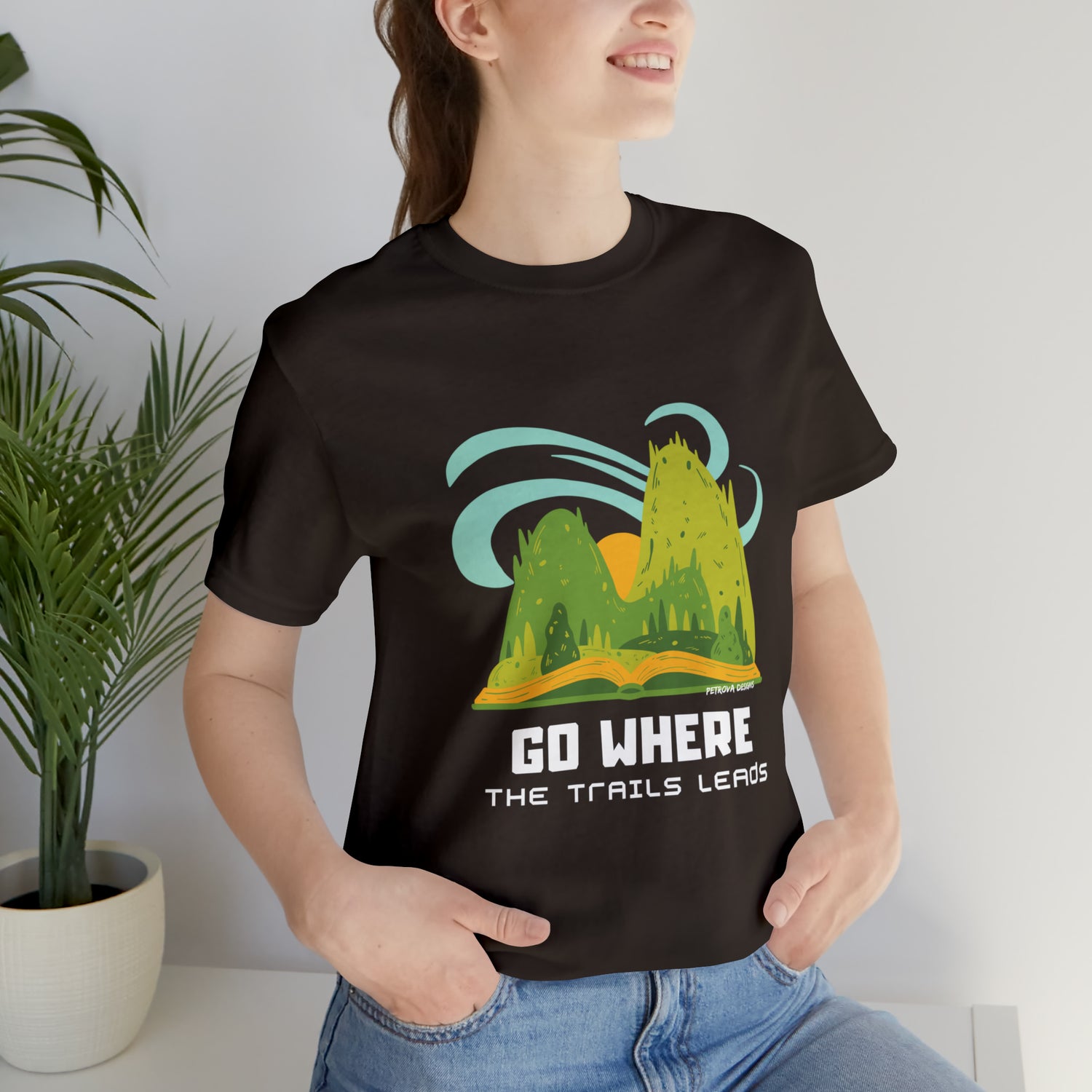 Hiker T-Shirt | Hiking Hobby Gifts | For Hikers Brown T-Shirt Petrova Designs