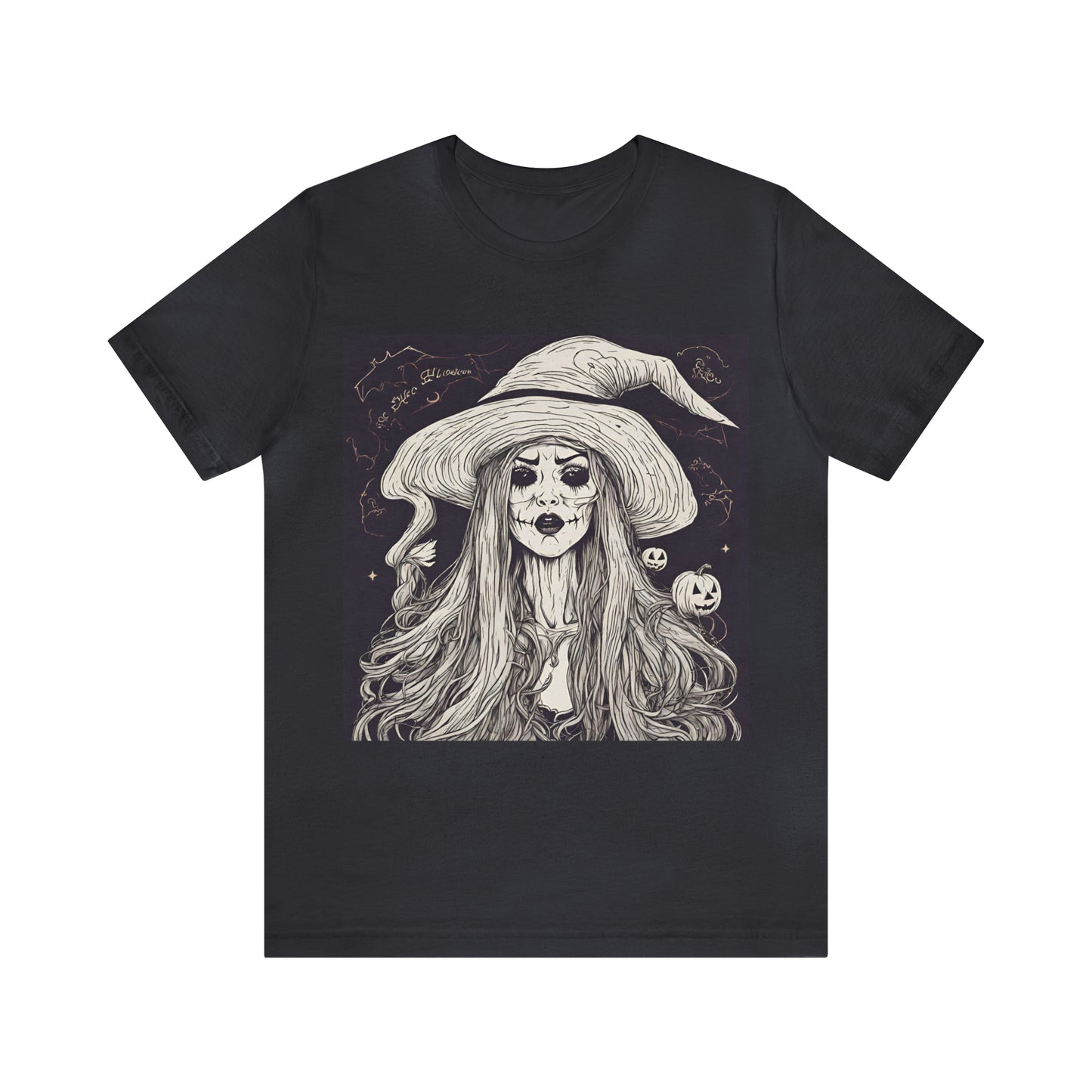 Halloween Evil Witch T-Shirt | Halloween Gift Ideas Dark Grey T-Shirt Petrova Designs