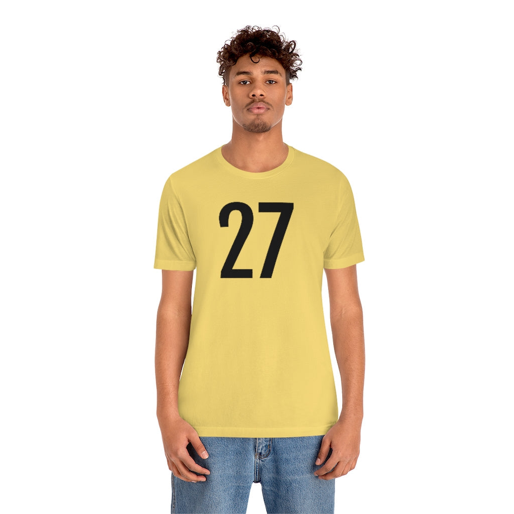 T-Shirt 27 Numbered T Shirt with Number On Them for Numerological Black Tshirt Outfit Petrova Designs