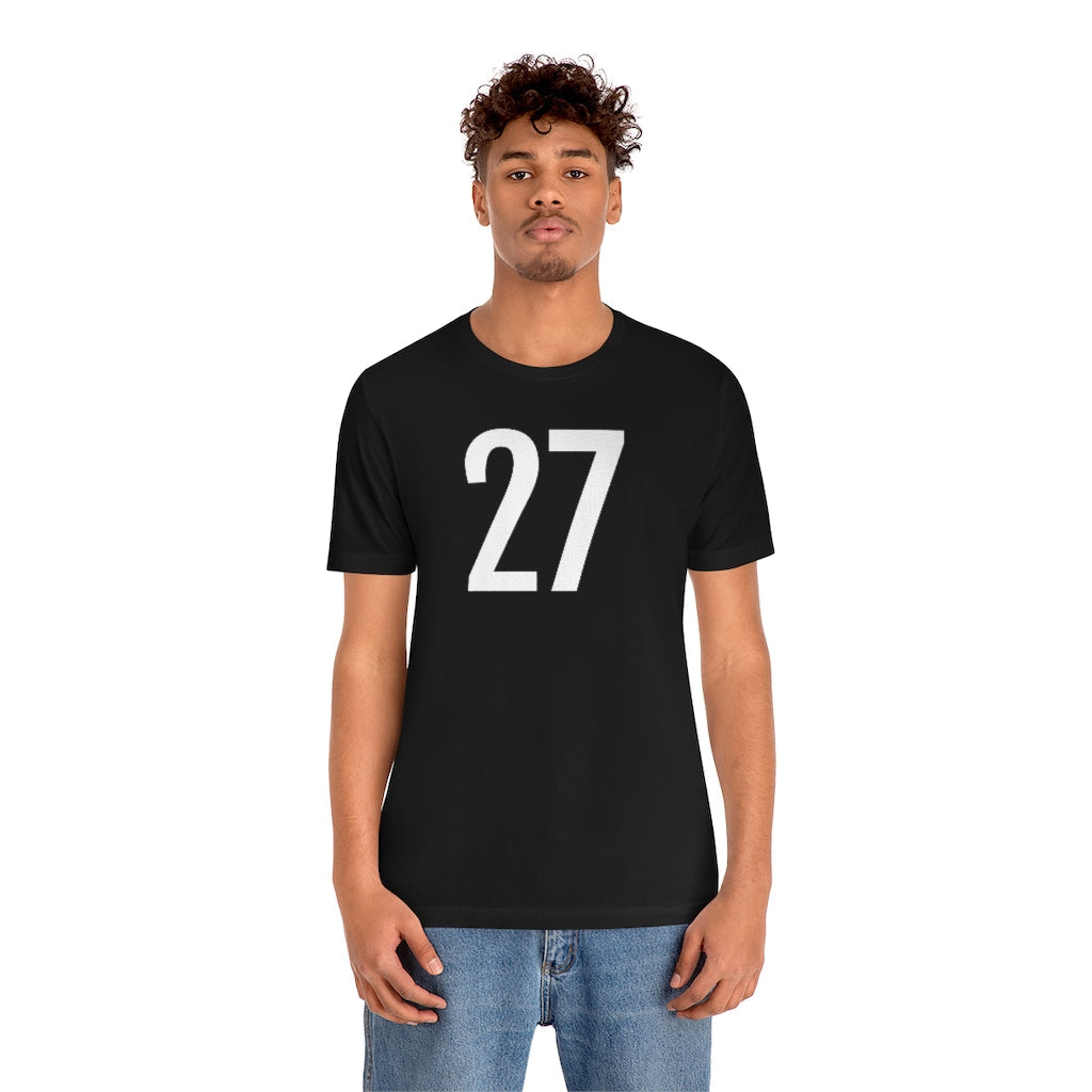 T-Shirt 27 Numbered T Shirt with Number On Them for Numerological Black Tshirt Outfit Petrova Designs