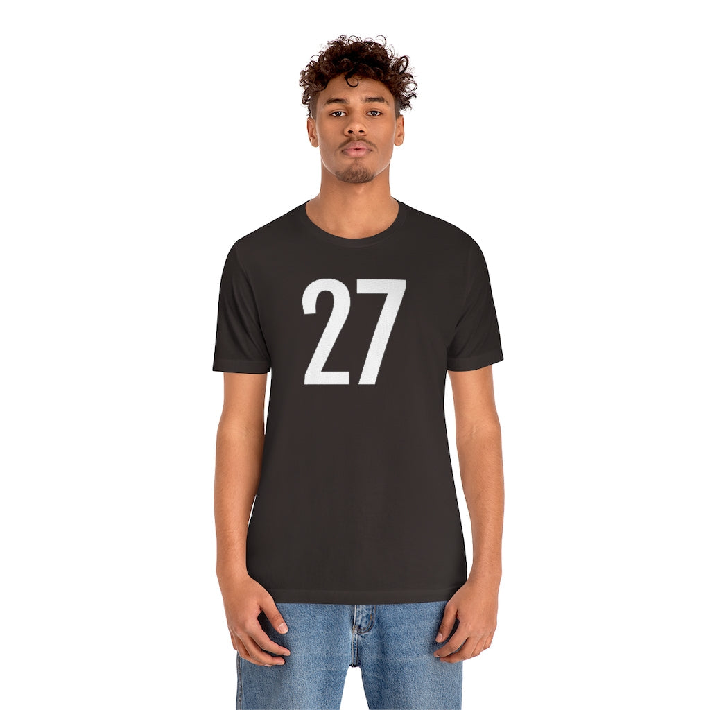 T-Shirt 27 Numbered T Shirt with Number On Them for Numerological Black Tshirt Outfit Petrova Designs