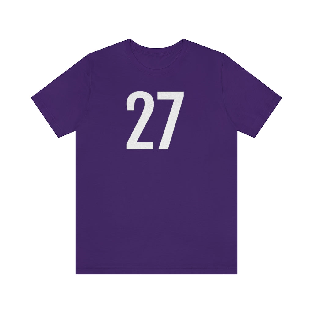 Team Purple T-Shirt 27 Numbered T Shirt with Number On Them for Numerological Black Tshirt Outfit Petrova Designs