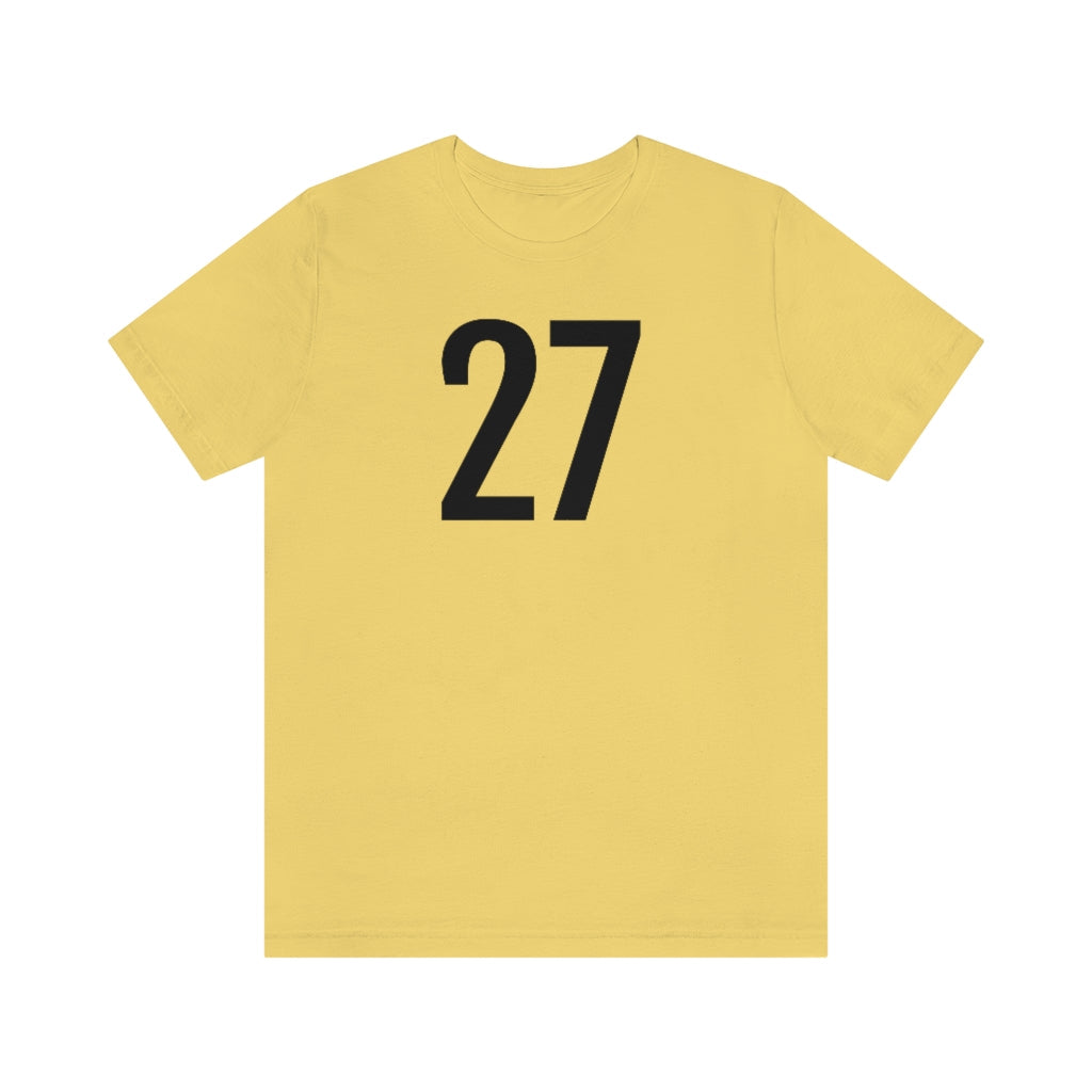 Yellow T-Shirt 27 Numbered T Shirt with Number On Them for Numerological Black Tshirt Outfit Petrova Designs