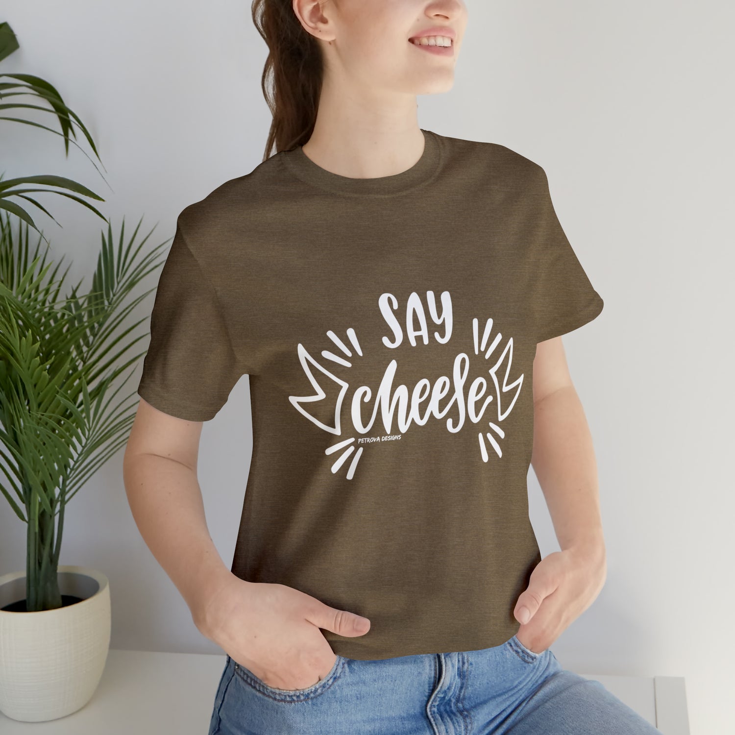 Heather Olive T-Shirt Tshirt Design Gift for Friend and Family Short Sleeved Shirt Petrova Designs