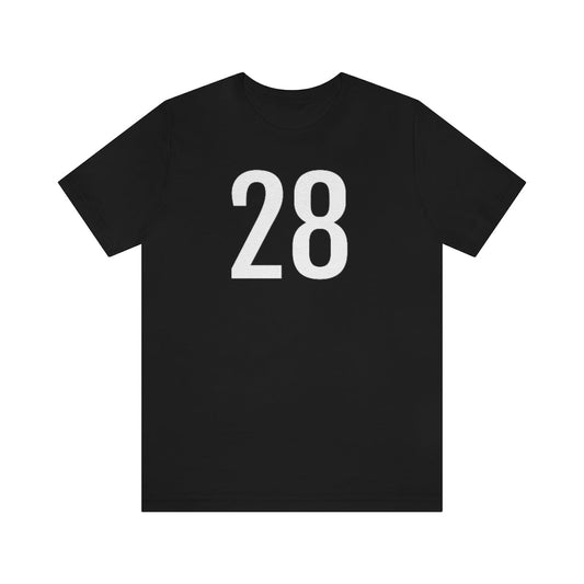 Black T-Shirt 28 Numbered Tee Shirt with Numbers On Them for Numbered T-Shirt Outfit Petrova Designs