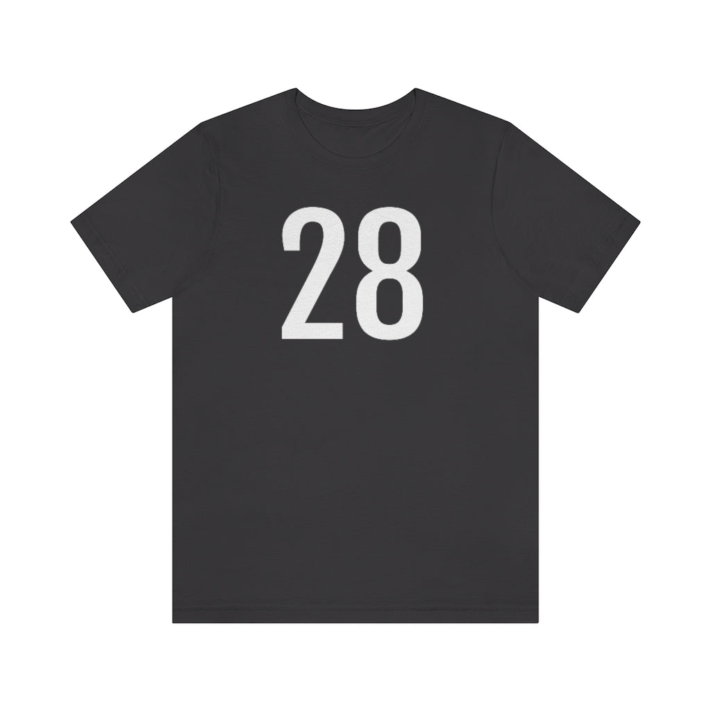 Dark Grey T-Shirt 28 Numbered Tee Shirt with Numbers On Them for Numbered T-Shirt Outfit Petrova Designs