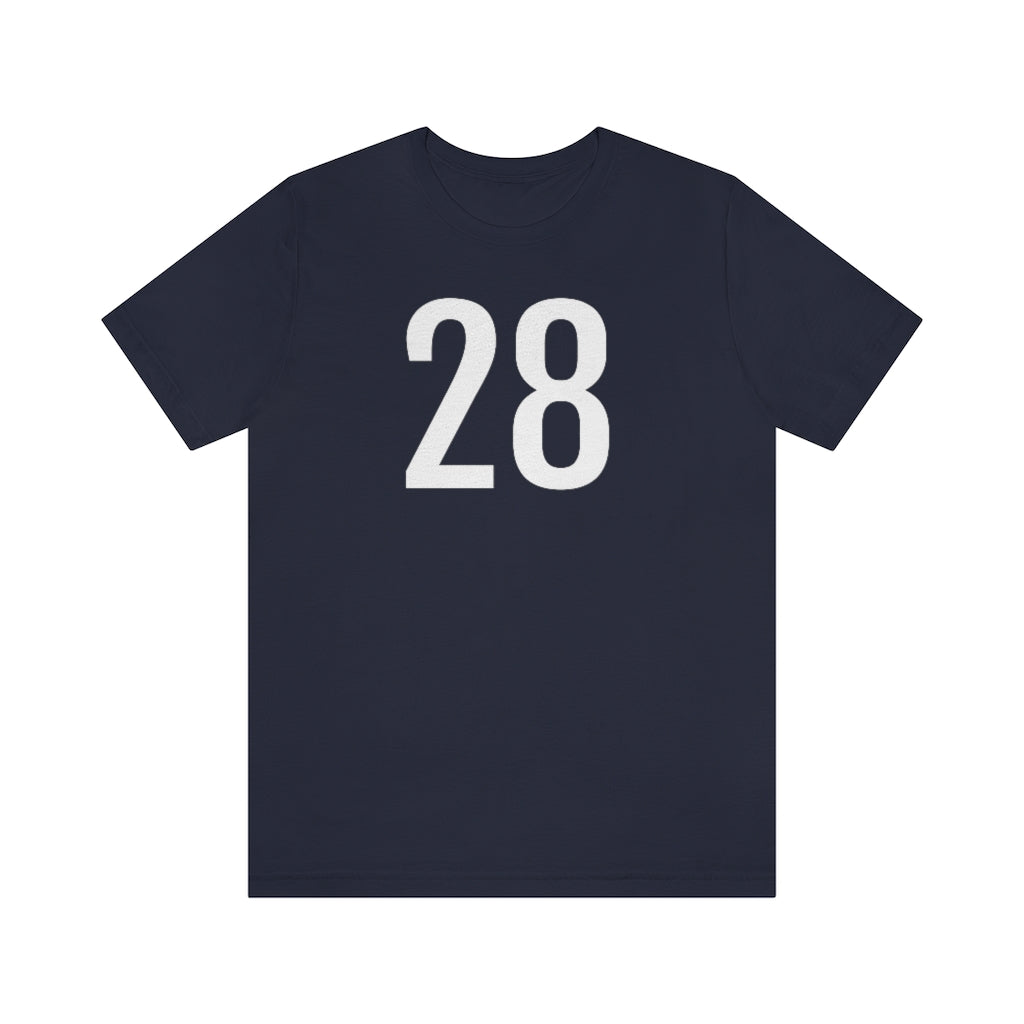 Navy T-Shirt 28 Numbered Tee Shirt with Numbers On Them for Numbered T-Shirt Outfit Petrova Designs