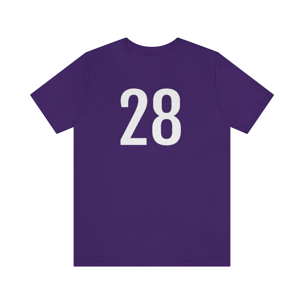 Team Purple T-Shirt 28 Numbered Tee Shirt with Numbers On Them for Numbered T-Shirt Outfit Petrova Designs