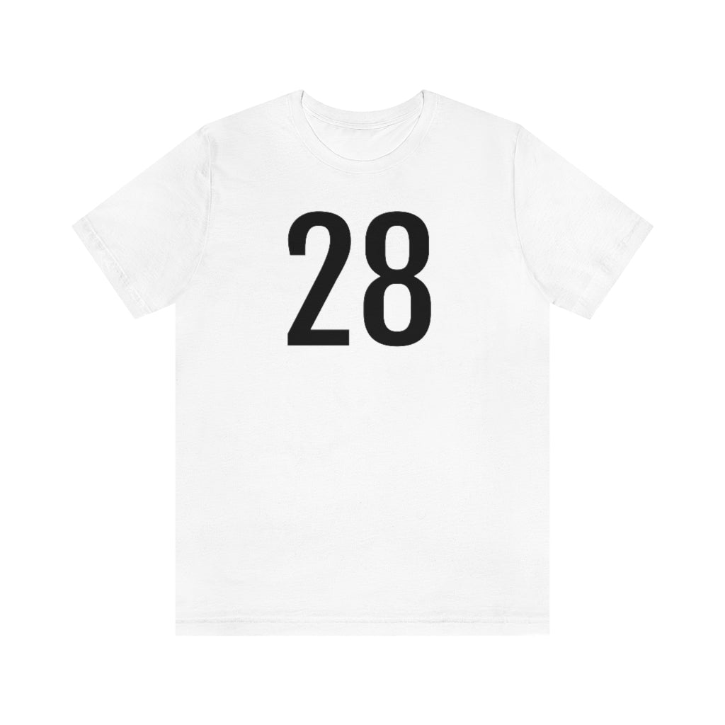 White T-Shirt 28 Numbered Tee Shirt with Numbers On Them for Numbered T-Shirt Outfit Petrova Designs