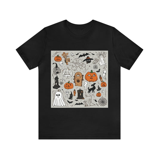 Halloween Spooky T-Shirt | Halloween Gift Ideas Black T-Shirt Petrova Designs