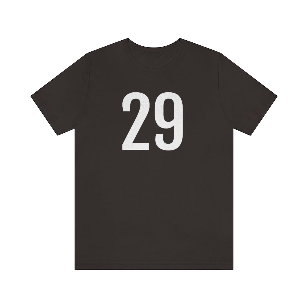 Brown T-Shirt 29 Numbered Tee Shirt with Numbers On Them for Numbered T-Shirt Outfit Petrova Designs