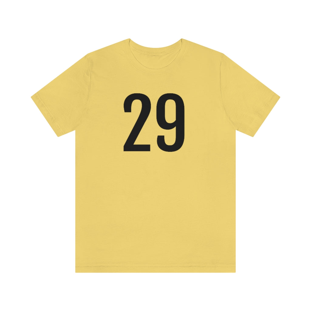 Yellow T-Shirt 29 Numbered Tee Shirt with Numbers On Them for Numbered T-Shirt Outfit Petrova Designs