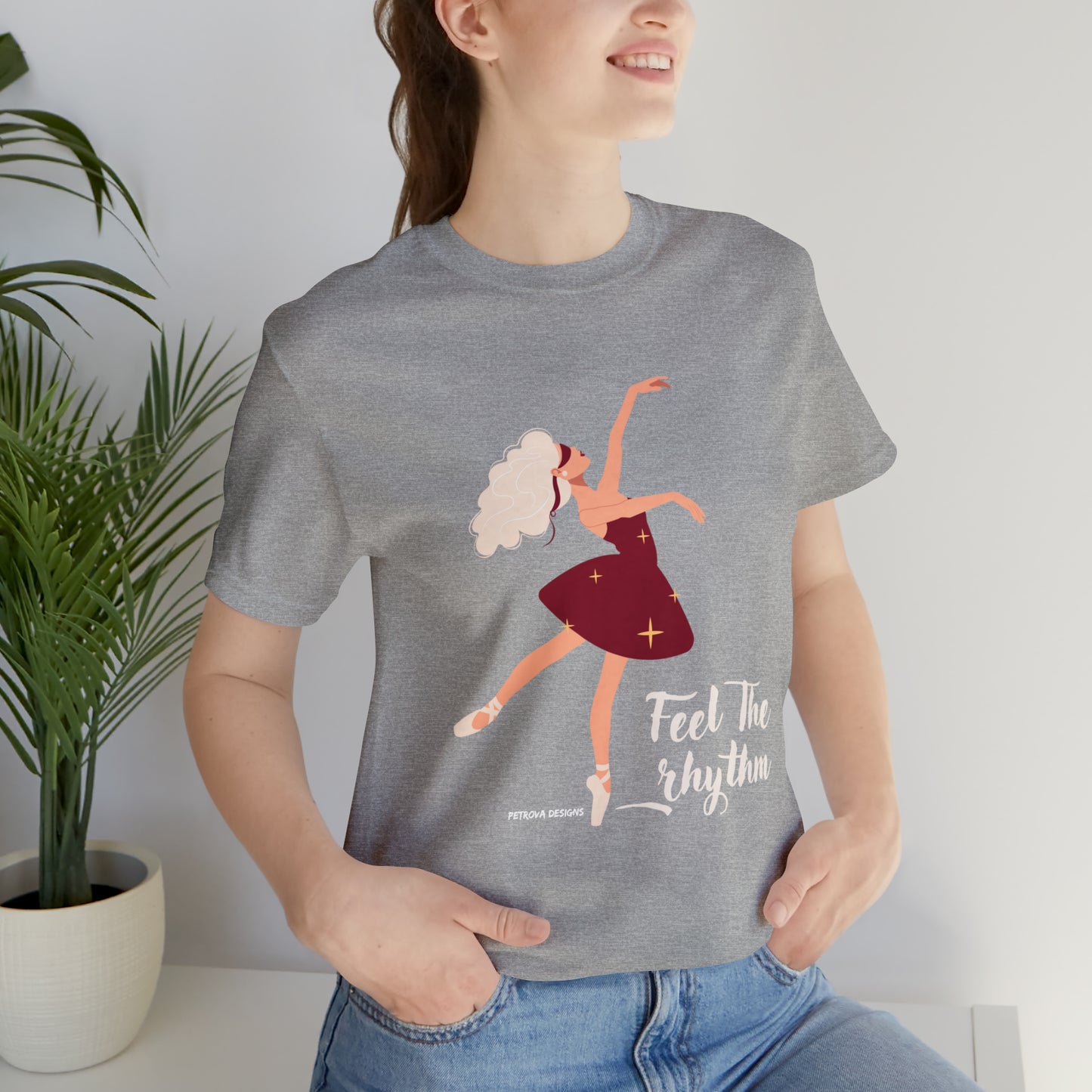 Athletic Heather T-Shirt Tshirt Design Gift for Friend and Family Short Sleeved Shirt Petrova Designs