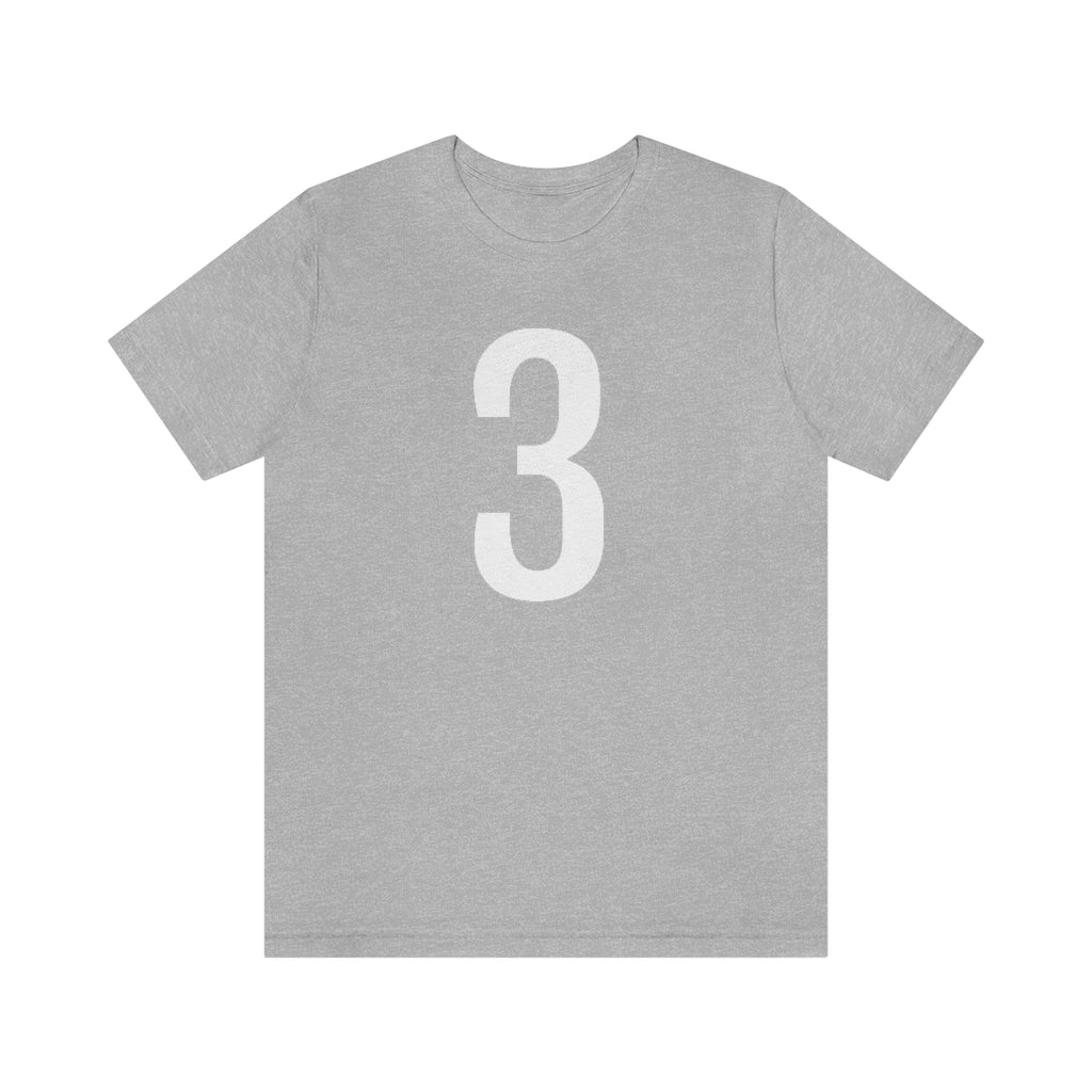 Athletic Heather T-Shirt 3 Numbered T Shirt with Number On Them for Numerological Black Tshirt Outfit Petrova Designs