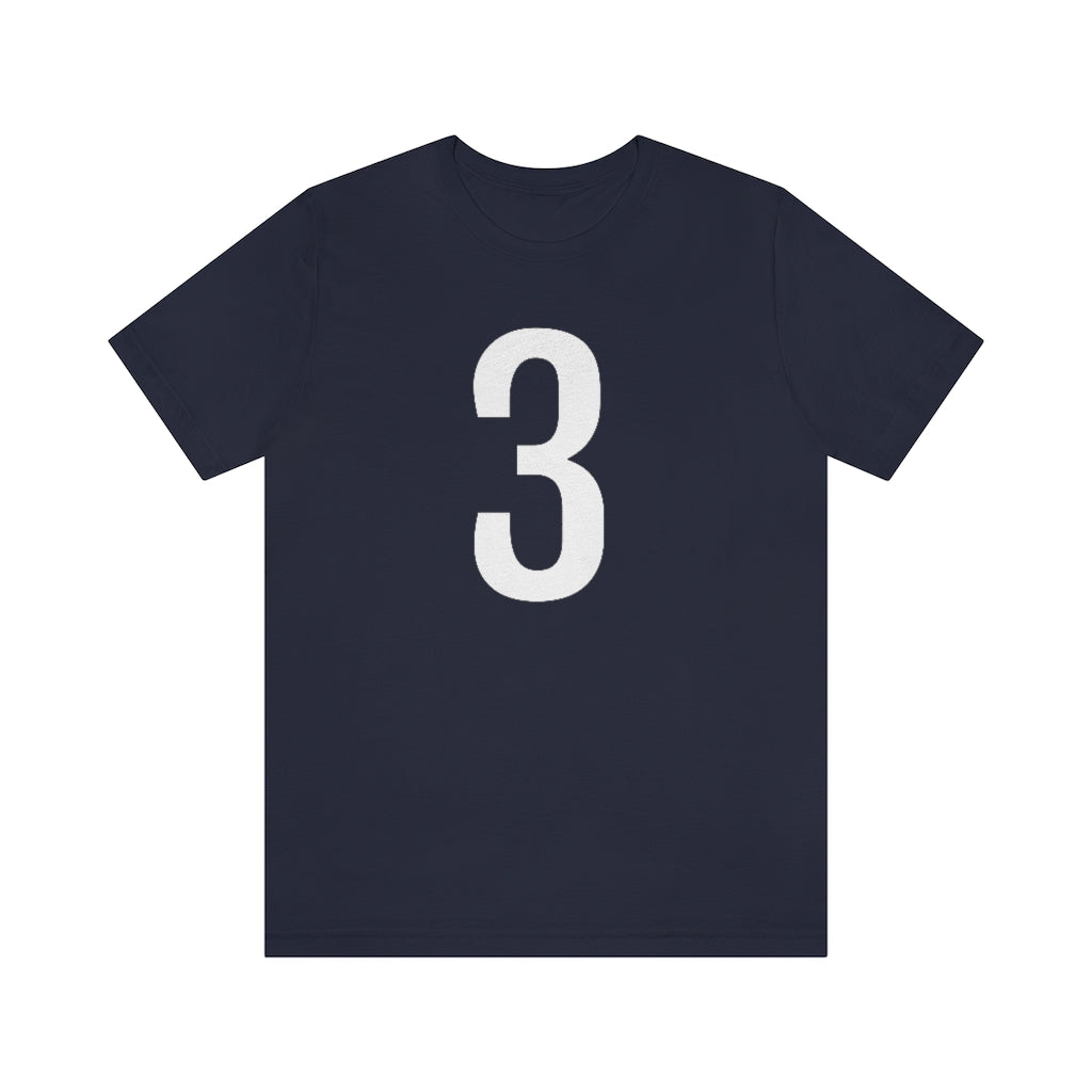 Navy T-Shirt 3 Numbered T Shirt with Number On Them for Numerological Black Tshirt Outfit Petrova Designs