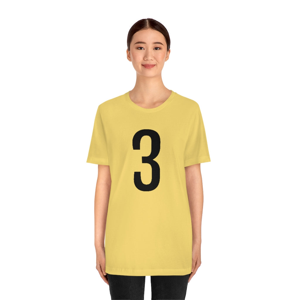 T-Shirt 3 Numbered T Shirt with Number On Them for Numerological Black Tshirt Outfit Petrova Designs