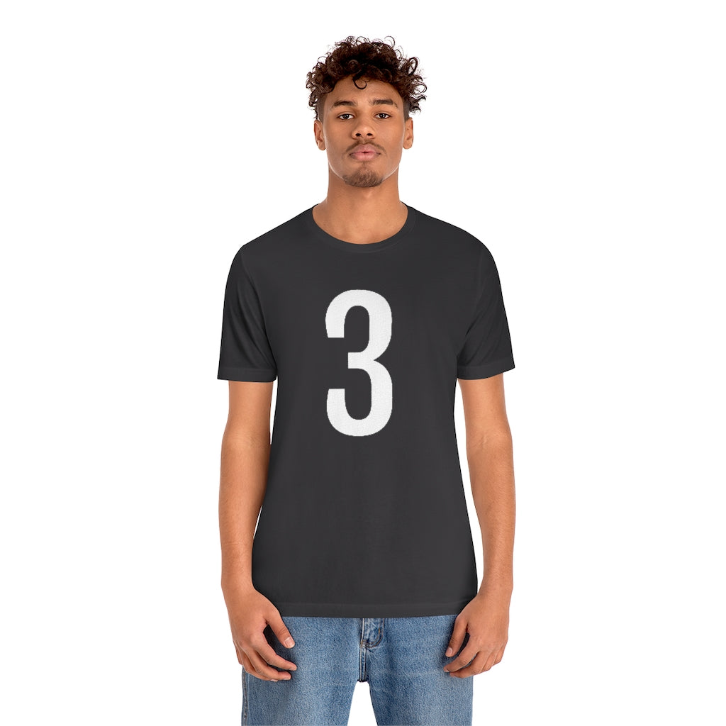 T-Shirt 3 Numbered T Shirt with Number On Them for Numerological Black Tshirt Outfit Petrova Designs