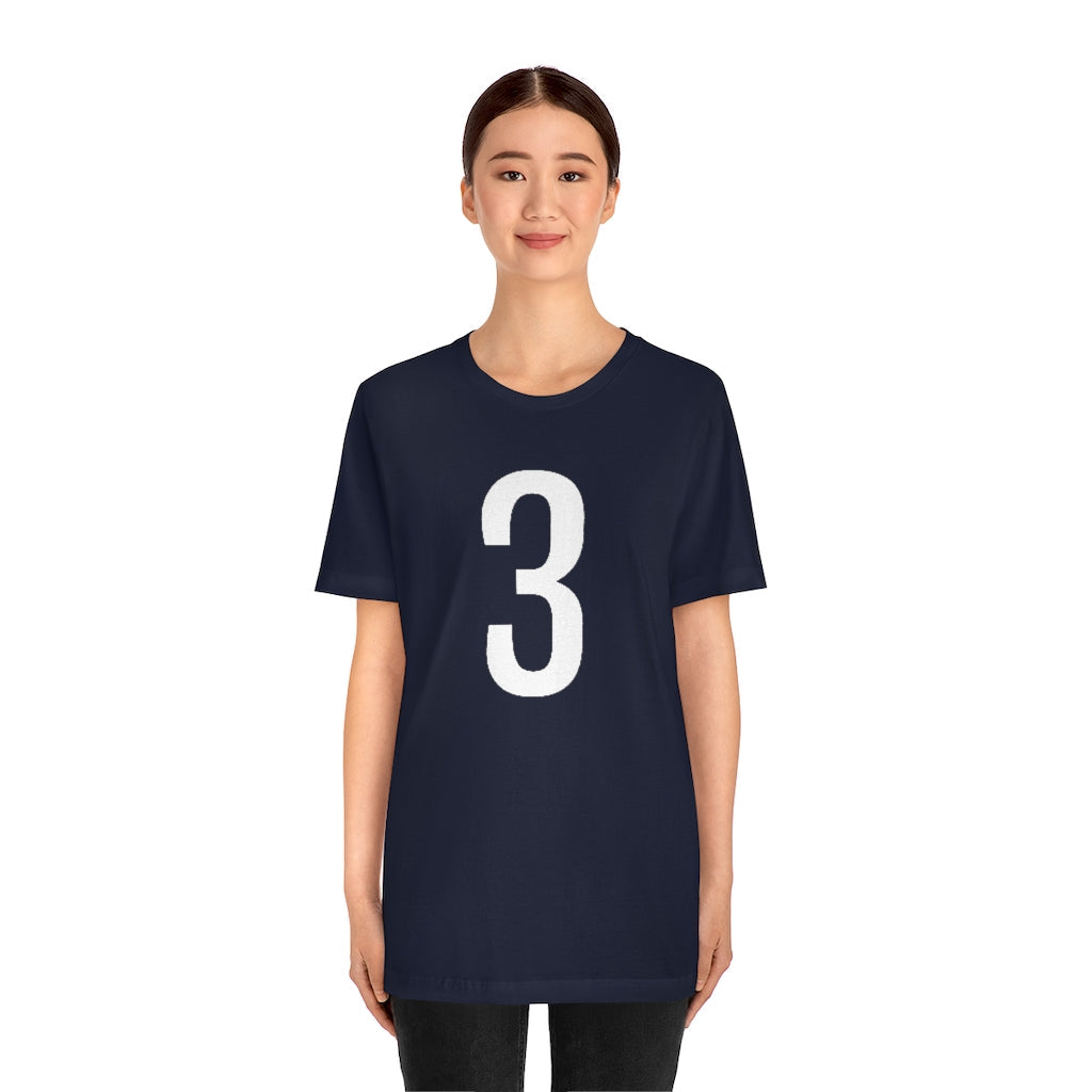 T-Shirt 3 Numbered T Shirt with Number On Them for Numerological Black Tshirt Outfit Petrova Designs