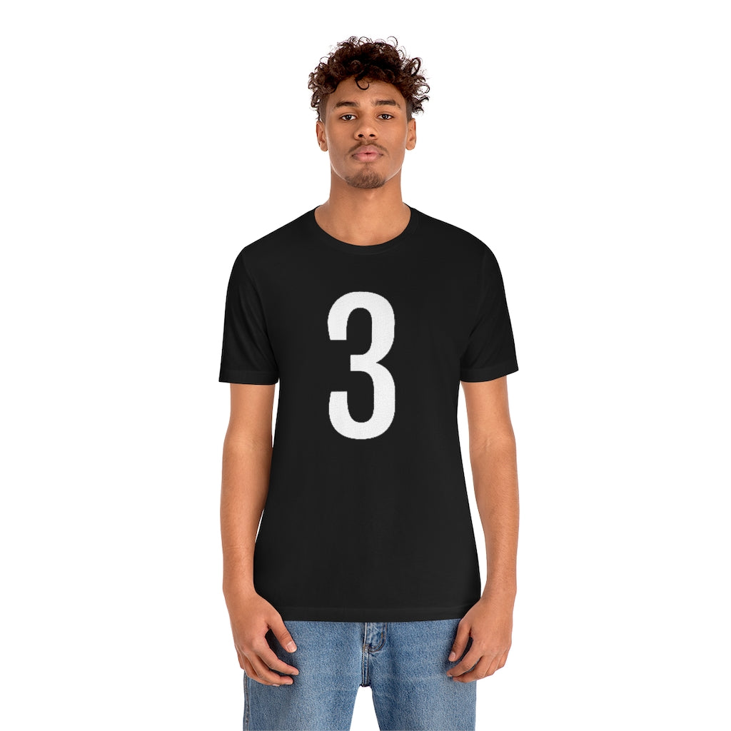 T-Shirt 3 Numbered T Shirt with Number On Them for Numerological Black Tshirt Outfit Petrova Designs