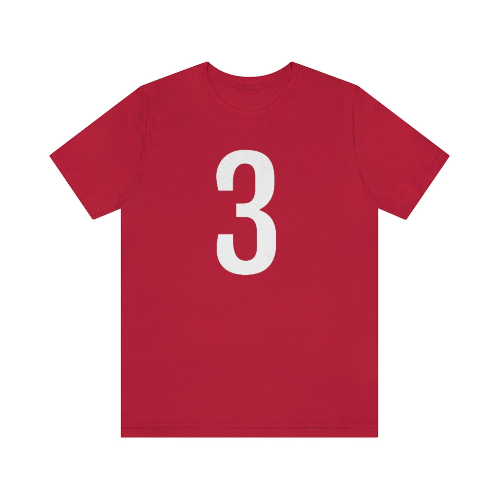 Red T-Shirt 3 Numbered T Shirt with Number On Them for Numerological Black Tshirt Outfit Petrova Designs