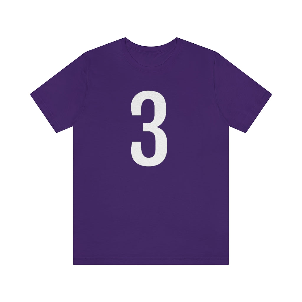 Team Purple T-Shirt 3 Numbered T Shirt with Number On Them for Numerological Black Tshirt Outfit Petrova Designs